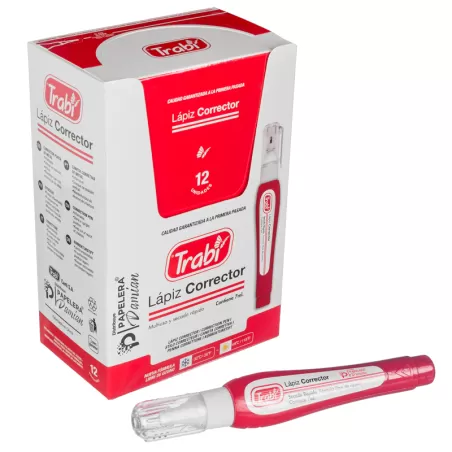 Corrector marcador Trabi 7ml lapiz Caja 12 unidades