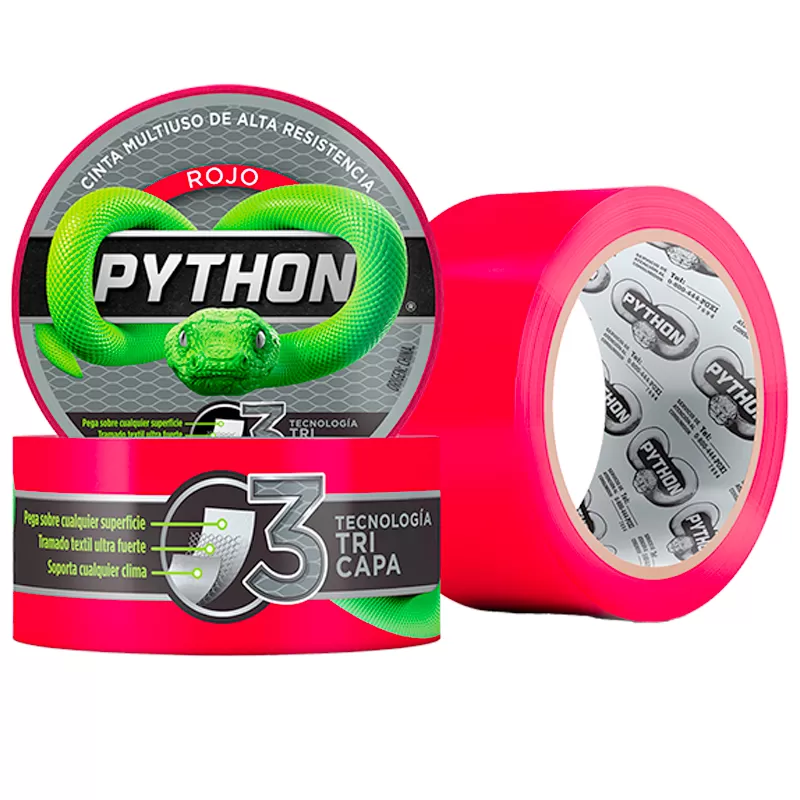 Cinta Pynthon multiuso 48 mm x 9 metros adhesiva fibrada alta resistencia