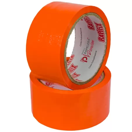 Cinta embalaje 48x50 adhesiva polipropileno Rapifix Color naranja