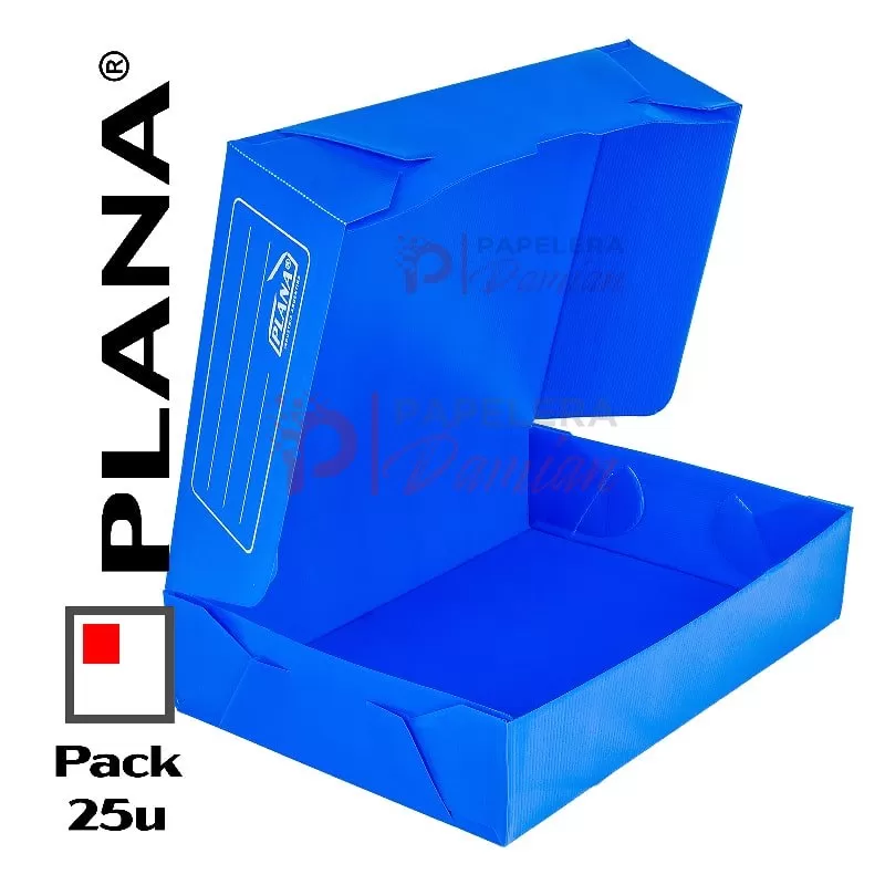 Cajas archivo plasticas oficio 9cm PLANA 709 Pack de 25u