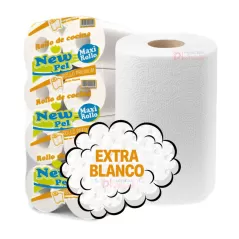 Rollo Papel Cocina NewPel Maxi Blanco puro 200 paños Bolson 8 rollos