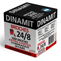 Broches Dinamit 24/8 Extra chatos de cobre caja x5000u
