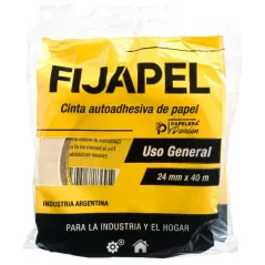 Cinta de papel 24mm Fijapel rollo de 40 mt adhesiva en bolsa