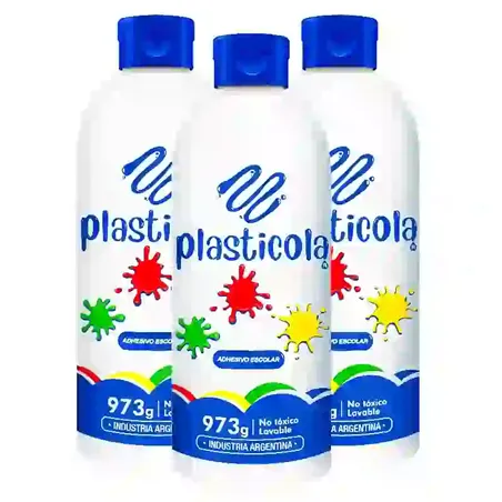 Plasticola blanca 1 litro pegamento adhesivo vinilico Pack 3 litros