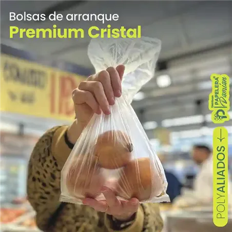 Bolsas de arranque 25x35 Premium Cristal Super Fino Polyfilm Bulto 9 rollos