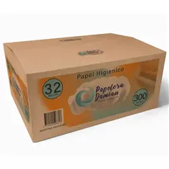 Papel Higienico 300 metros Jumbo cono angosto Blanco Tissue pack de 32 rollos