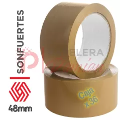 Cinta embalaje marrón 48x100 SONFUERTES adhesiva polipropileno Caja de 36 unidades