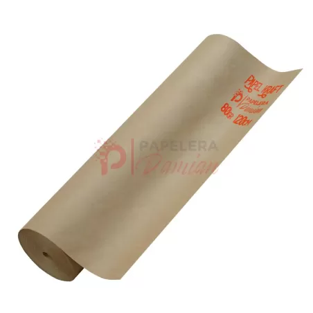 Papel Kraft - madera 80gr bobina rollo 120cm 23Kg aprox