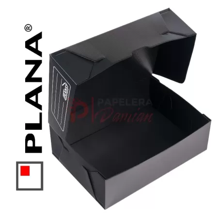 Cajas archivo oficio plasticas PLANA tapa volcada 12cm 701 NEGRA