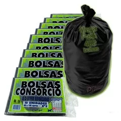 Bolsa Residuo Consorcio 60x100 reforzada 50µ negras bulto 400u